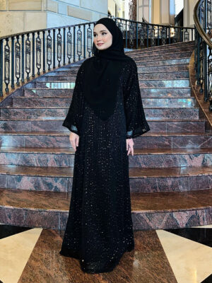 Abaya Alma Black Gold Sequin