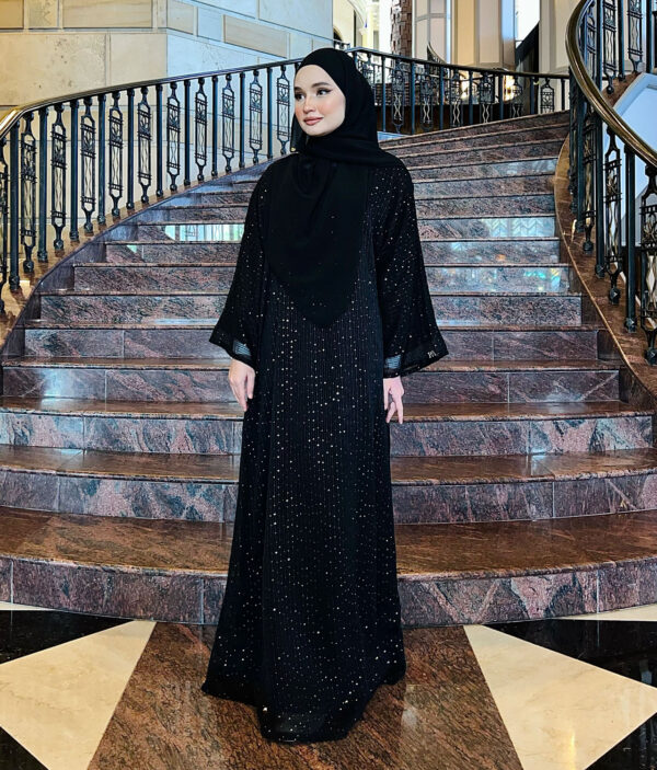 Abaya Alma Black Gold Sequin