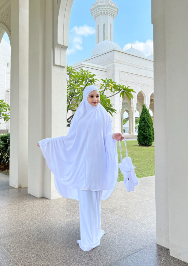 Telekung Travel Safar Basic White