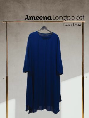 Ameena Long Top Set Navy Blue