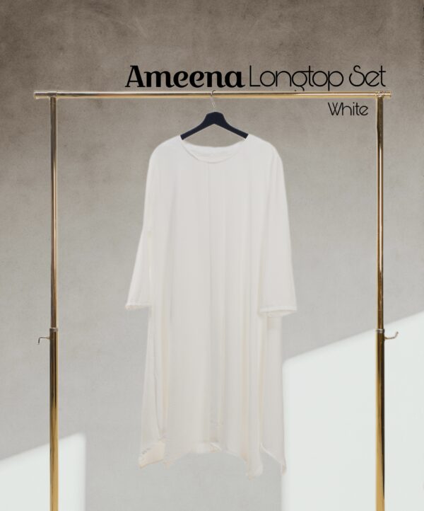 Ameena Long Top Set White
